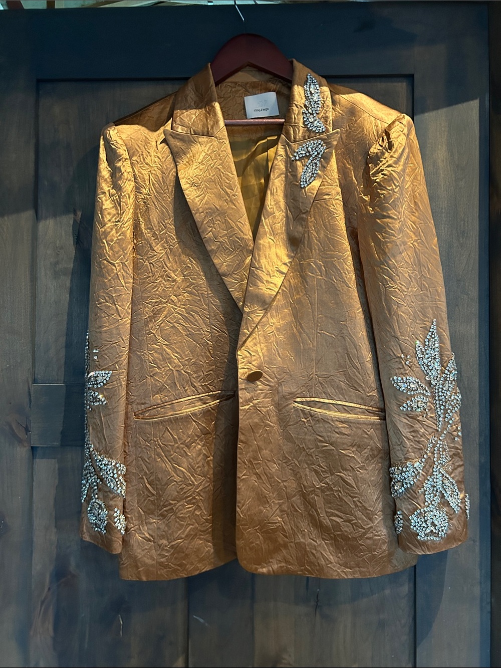 Cheyenne Pecan cinq a sept floral Embellished Blazer Jacket- medium large
